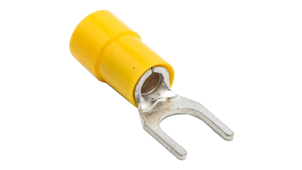 RS PRO Insulated Crimp Spade Connector, 4mm² to 6mm², 12AWG to 10AWG, M6  Stud Size Vinyl, Yellow | RS